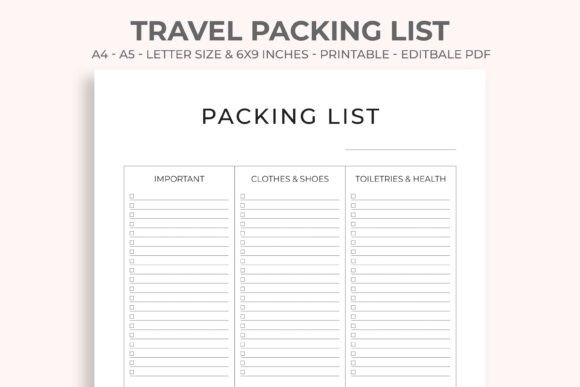 Download Travel Packing List - Premium Resources