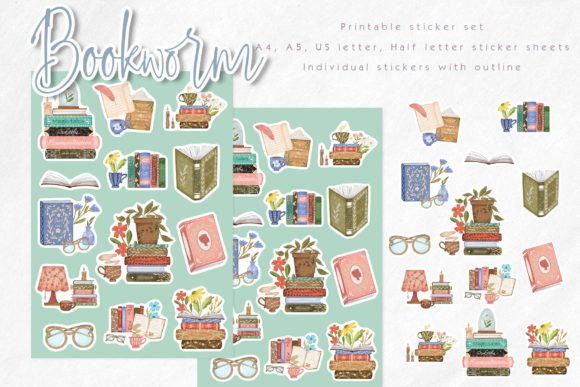 Download Bookworm Sticker Sheets - Sticker sheets Collection