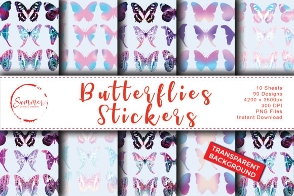 Download Pastel Unicorn Butterfly Sticker Sheets - Sticker sheets Collection