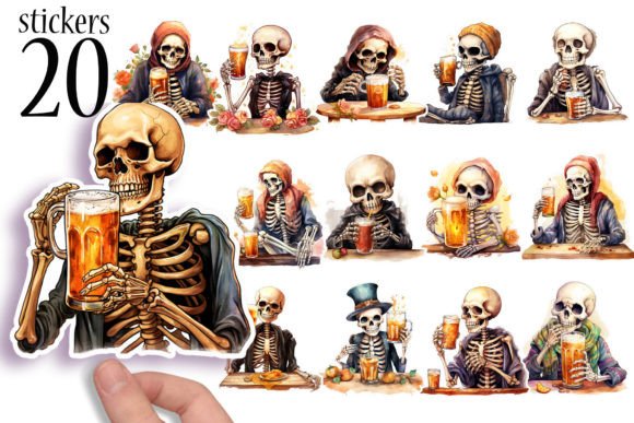 Download Skeletons Printable Sticker Sheets PNG - Sticker sheets Collection