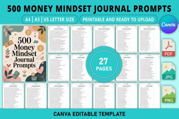 Download 500 Money Mindset Journal Prompts - Premium Resources
