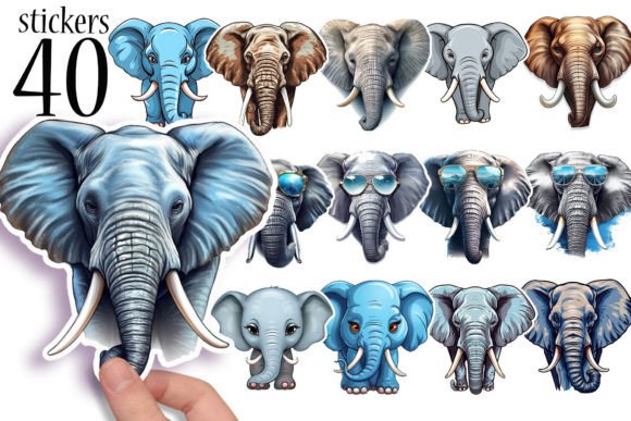 Download Elephant Printable Sticker Sheets PNG - Sticker sheets Collection