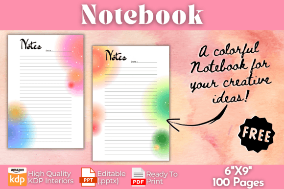 Download Free 100 Page Lined Notebook | KDP - Premium Bundle