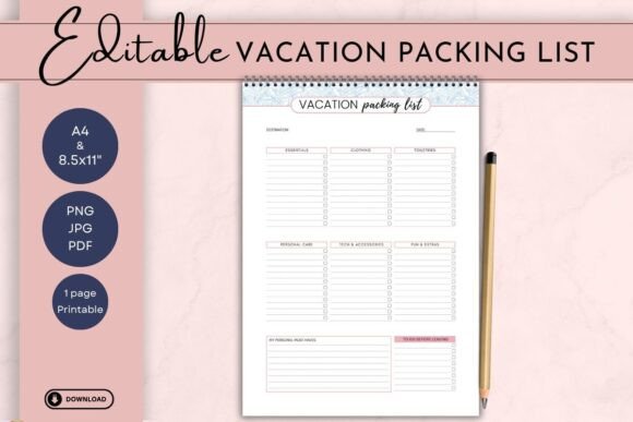 Download Vacation Packing List I Travel Planner - Packing list Collection